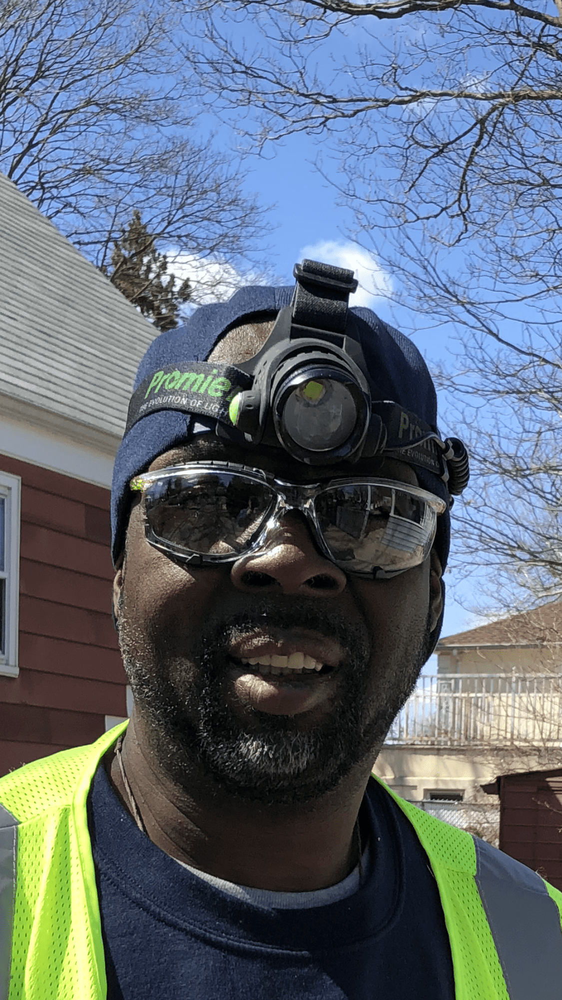 Man doing selfie in front of a camera